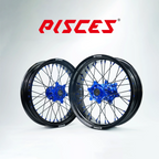Honda CR CRF XR Single Color Supermoto wheels - black rim, blue hub, black spokes, blue nipples - custom color reference