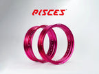 Jantes avant et arrière 17 pouces roses Pisces Custom pour Supermoto.