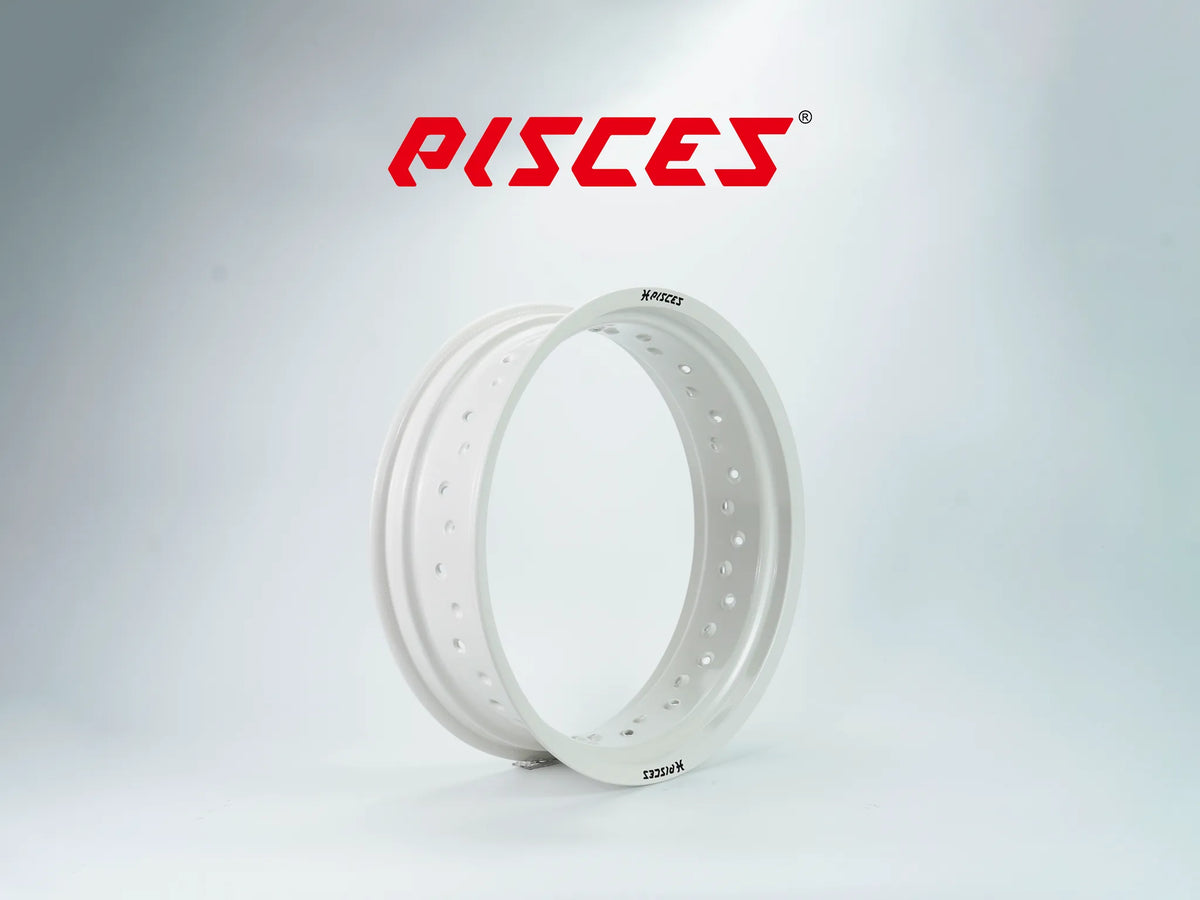 Jante avant 17 pouces blanche Pisces Custom pour Supermoto.