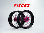 KTM EXC SX-F SMR Single Color Supermoto wheels - black rim, pink hub, black spokes, pink nipples - custom color reference