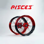 Jeu de roues Supermoto Honda CR CRF XR Deux Couleurs — jante rouge et noire avec moyeu rouge — référence de couleur personnalisée