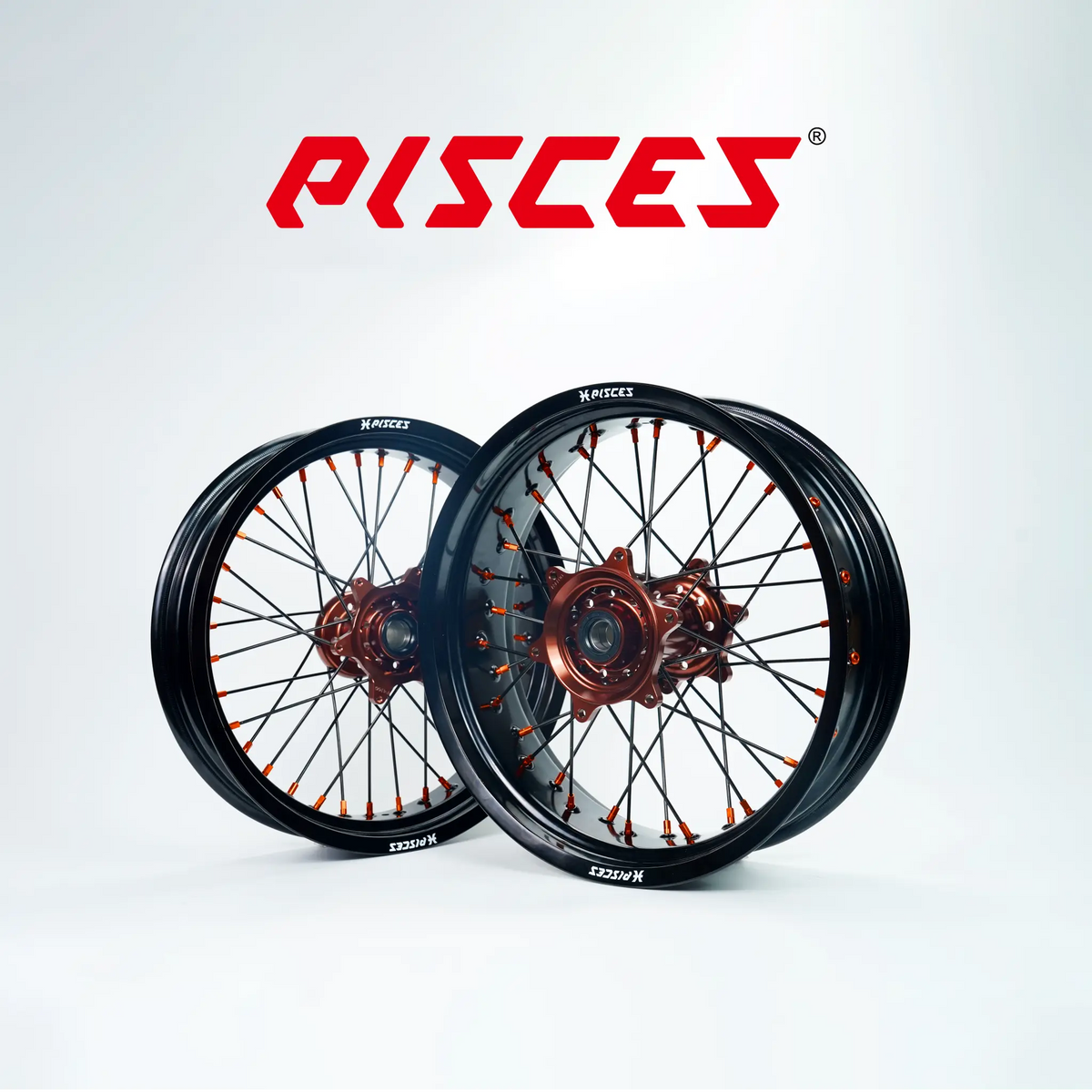Fantic XE XEF XX Single Color Supermoto wheels - black rim, brown hub, black spokes, brown nipples - custom color reference