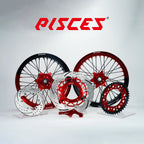 Kit de roues Supermoto Honda CR CRF XR Deux Couleurs — jante rouge et noire avec moyeu rouge et kit de freinage rouge — référence de couleur personnalisée