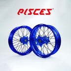 Kawasaki KX KX-F KX-X Single Color Supermoto wheels - blue rim, blue hub, black spokes, blue nipples - custom color reference