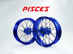 Beta RR RX Single Color Supermoto wheels - blue rim, blue hub, black spokes, blue nipples - custom color reference