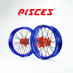 Stark Varg EX MX SM Single Color Supermoto wheels - blue rim, orange hub, black spokes, orange nipples - custom color reference