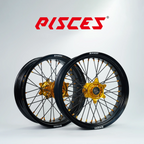 GASGAS EC ES EX MC Single Color Supermoto wheels - black rim, gold hub, black spokes, gold nipples - custom color reference