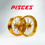 Husqvarna FC FE TE TC TX Single Color Supermoto wheels - gold rim, gold hub, black spokes, gold nipples - custom color reference