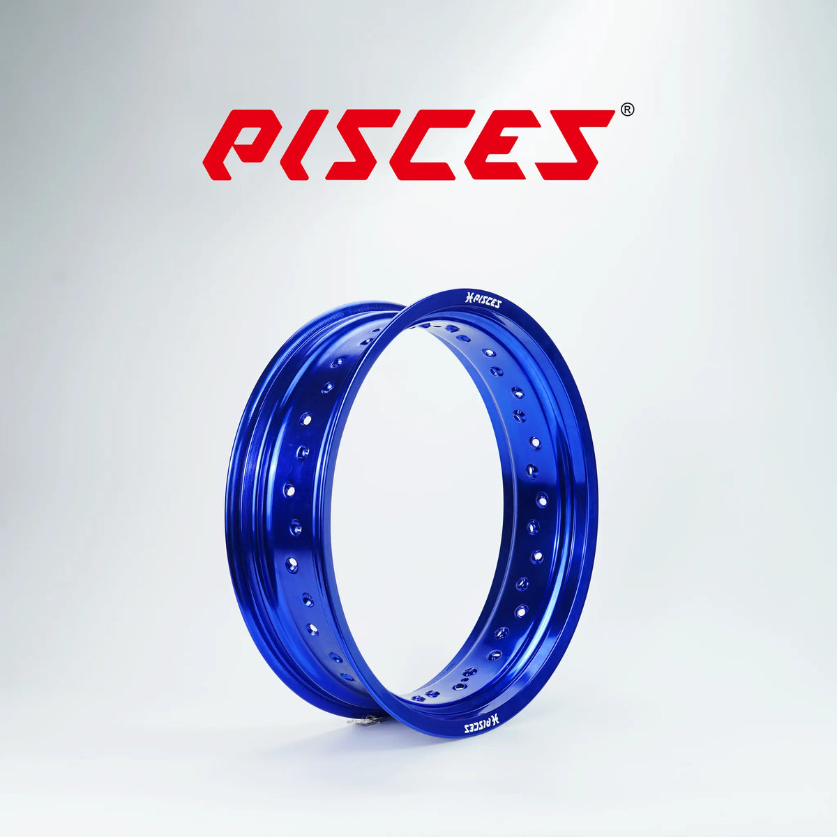 Jante arrière 17 pouces bleue Pisces Custom pour Supermoto.