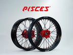 Fantic XE XEF XX Single Color Supermoto wheels - black rim, red hub, black spokes, red nipples - custom color reference
