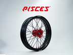 Honda CR CRF XR Single Color Supermoto wheels - black rim, red hub, black spokes, red nipples - custom color reference