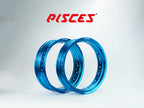 Jantes avant et arrière 17 pouces bleu clair Pisces Custom pour Supermoto.