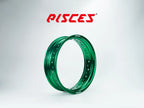 Jante avant 17 pouces verte Pisces Custom pour Supermoto.