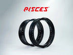 Jantes avant et arrière 17 pouces noires Pisces Custom pour Supermoto.