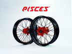 Ducati Desmo Single Color Supermoto wheels - black rim, orange hub, black spokes, orange nipples - custom color reference