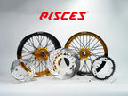 Kit de roues Supermoto KTM EXC SX-F SMR Deux Couleurs — jante dorée et noire avec moyeu doré et kit de freinage blanc — référence de couleur personnalisée