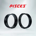 Jeu de jantes avant et arrière 17 pouces noires Pisces Custom pour Supermoto.