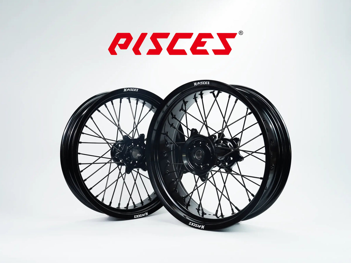 TM Racing EN MX CC Single Color Supermoto wheels - black rim, black hub, black spokes, black nipples - custom color reference