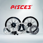 GASGAS EC ES EX MC Single Color Supermoto wheels kit - black rim, black hub, black spokes, black nipples, black brake kit - custom color reference