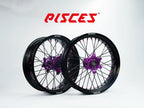 Beta RR RX Single Color Supermoto wheels - black rim, purple hub, black spokes, purple nipples - custom color reference