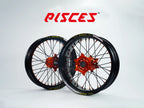 Ducati Desmo Single Color Excel Takasago Supermoto wheels — black rim with orange hub, black spokes and orange nipples — custom color reference