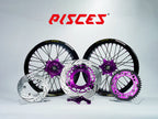 GASGAS EC ES EX MC Single Color Excel Takasago Supermoto wheel kit — black rim with purple hub, black spokes, purple nipples and purple brake kit — custom color reference
