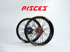 GASGAS EC ES EX MC Single Color Excel Takasago Supermoto wheels — black rim with brown hub, black spokes and brown nipples — custom color reference