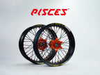 GASGAS EC ES EX MC Single Color Excel Takasago Supermoto wheels — black rim with orange hub, black spokes and orange nipples — custom color reference
