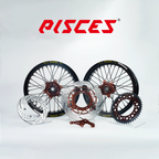 Kit de roues Excel Takasago Supermoto Honda CR CRF XR Couleur Unique — jante noire, moyeu marron, rayons noirs, nipples marrons et kit de freinage marron — référence de couleur personnalisée
