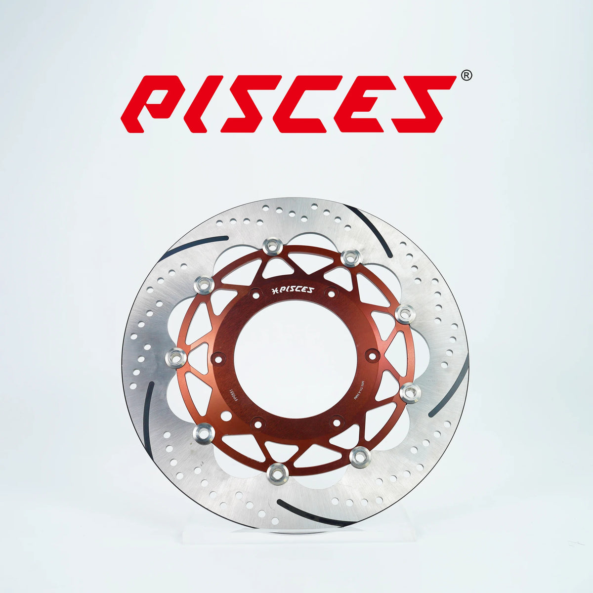 Disque de frein avant supermoto personnalisé Pisces 320mm en marron.