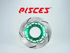 Pisces custom supermoto front brake disc rotor 320mm in green.