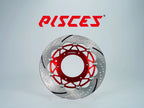 Pisces custom supermoto front brake disc rotor 320mm in red.