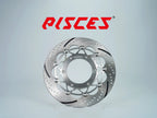 Pisces custom supermoto front brake disc rotor 320mm in silver.