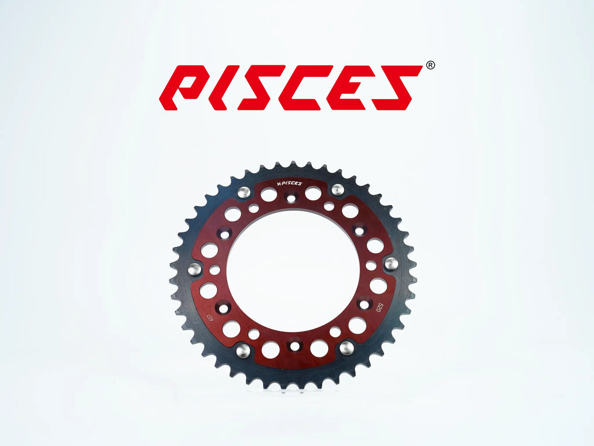 Couronne arrière personnalisée Pisces pour Supermoto, MX et Enduro, marron.