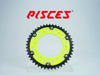 Couronne arrière personnalisée Pisces pour Supermoto, MX et Enduro, jaune fluo.