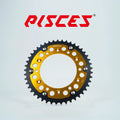 Couronne arrière personnalisée Pisces pour Supermoto, MX et Enduro, dorée.