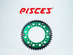 Couronne arrière personnalisée Pisces pour Supermoto, MX et Enduro, verte.