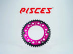 Couronne arrière personnalisée Pisces pour Supermoto, MX et Enduro, rose.