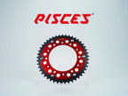 Couronne arrière personnalisée Pisces pour Supermoto, MX et Enduro, rouge.