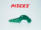 Support déporté supermoto personnalisé Pisces 320mm en vert, vue de face.