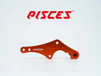 Support déporté supermoto personnalisé Pisces 320mm en marron clair, vue de face.
