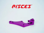 Support déporté supermoto personnalisé Pisces 320mm en violet, vue arrière.