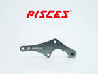 Support déporté supermoto personnalisé Pisces 320mm en titane, vue de face.