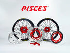 Triumph TF Single Color Excel Takasago Supermoto wheel kit — black rim with red hub, black spokes, red nipples and red brake kit — custom color reference